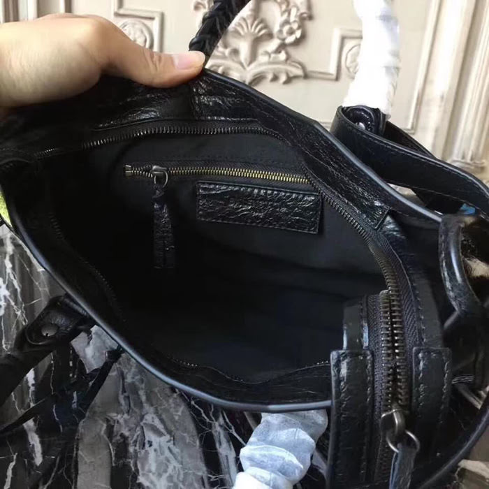 BALENCIAG巴黎世家 Graffiti Classic City30cm機車包 義大利爆裂紋羊皮 手繪彩色塗鴉 手提肩背斜挎包  BL1466